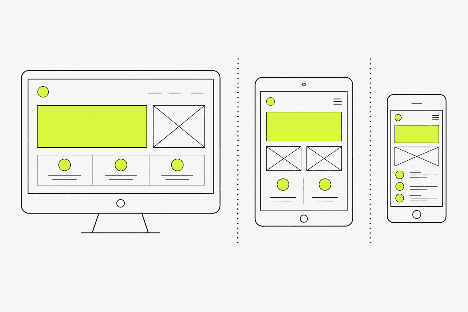 ตัวอย่างหน้า UI แบบ responsive บนมือถือและเดสก์ท็อป